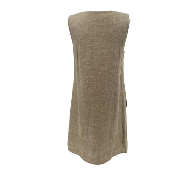 FLAX 100%‎ Linen Shift Dress Sleeveless Relaxed Fit Beige Tan Size XS - Picture 8 of 13